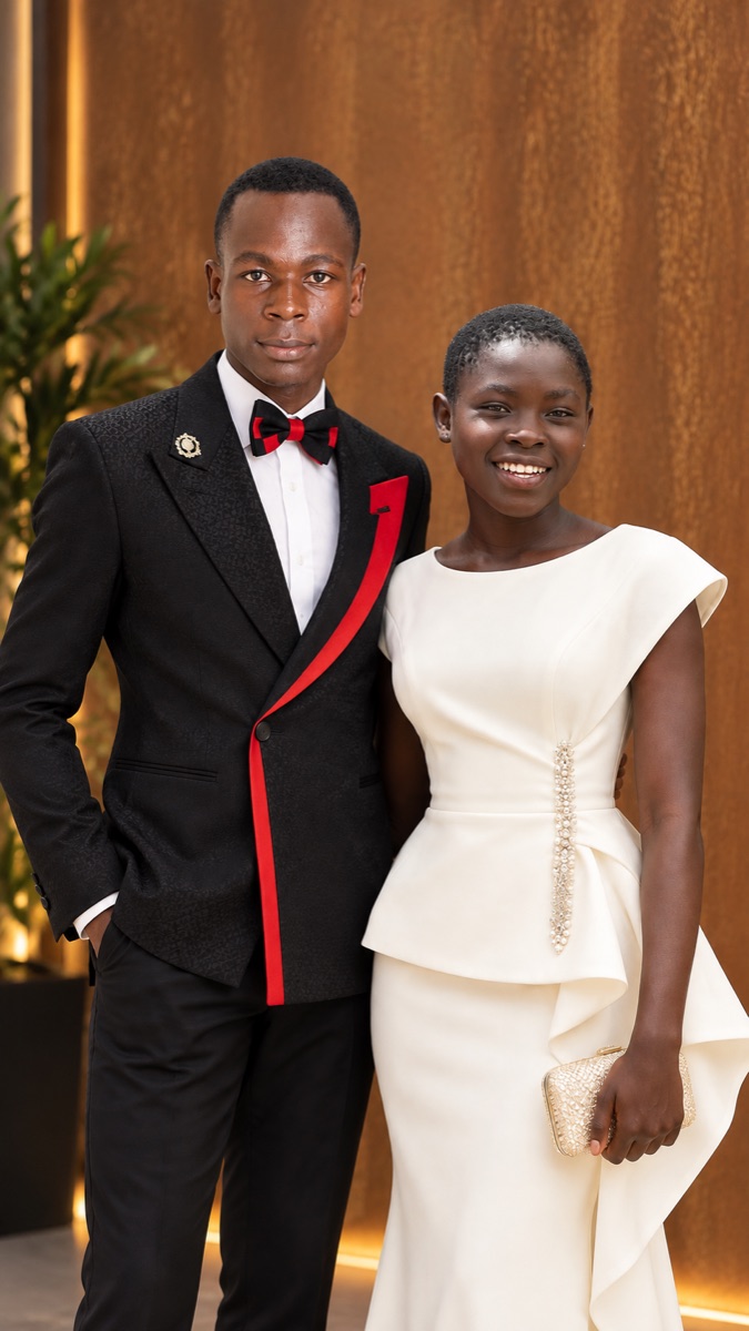 Two people in formal evening wear